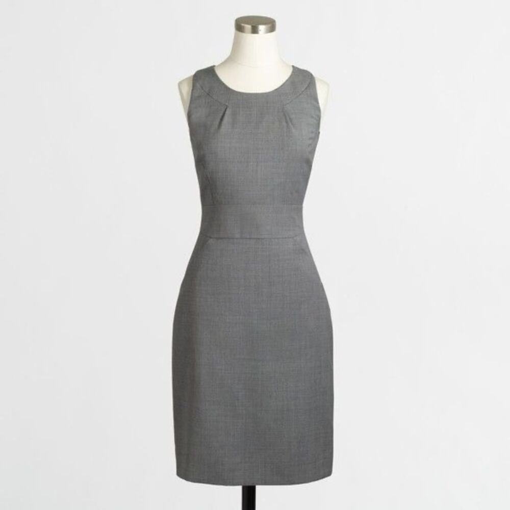 J.Crew Factory gray tailored shift dress in lightweight wool - size 12 - Picture 1 of 6